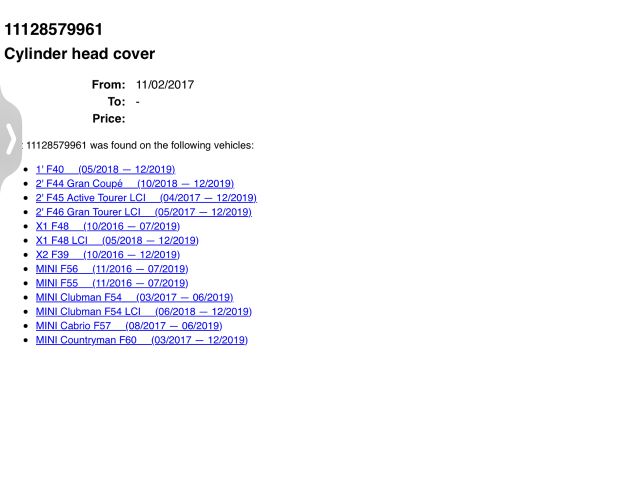 bontott BMW X1 Szelepfedél