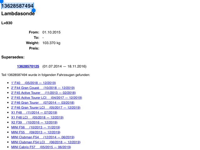 bontott BMW X1 Első Lambdaszonda