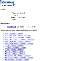 bontott BMW X1 Első Lambdaszonda