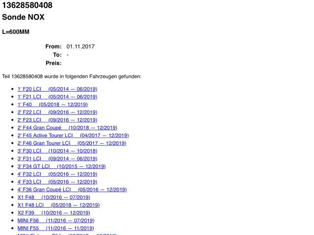 bontott BMW X1 Hátsó Lambdaszonda