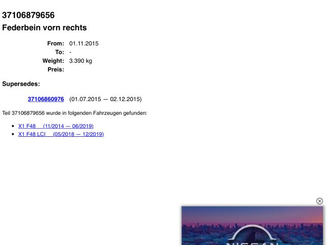 bontott BMW X1 Jobb első Lengéscsillapító