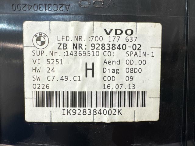 bontott BMW X1 Kilométeróra