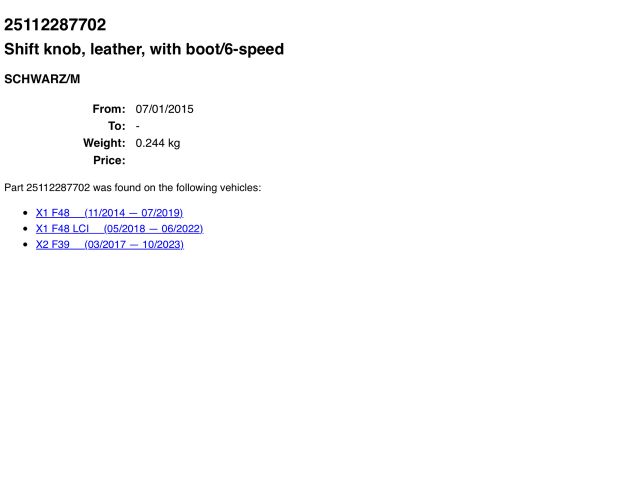 bontott BMW X1 Váltókar (Mechanikus)