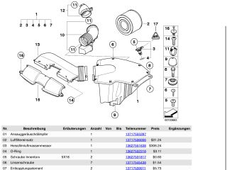 bontott BMW X1 Légtömegmérő