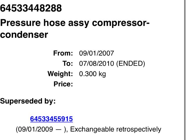 bontott BMW X3 Klíma Cső