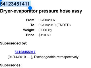 bontott BMW X3 Klíma Cső