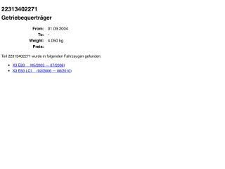 bontott BMW X3 Váltó Tartó Bak (Pozíciófüggetlen)