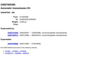 bontott BMW X3 Automata Váltó