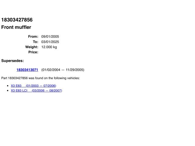 bontott BMW X3 Komplett Kipufogó Rendszer