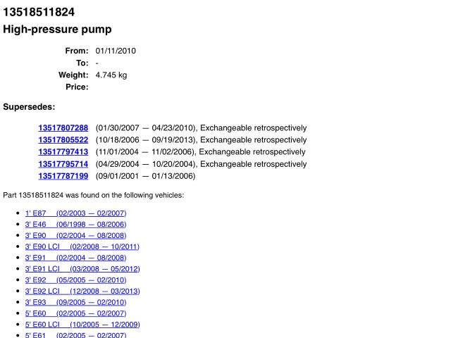 bontott BMW X3 Nagynyomású Szivattyú