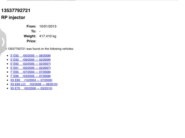 bontott BMW X3 Porlasztó (1 db)