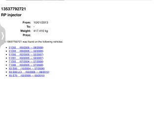 bontott BMW X3 Porlasztó (1 db)