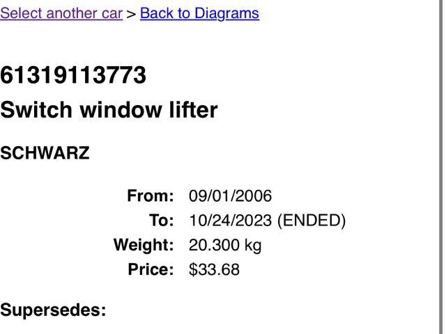 bontott BMW X3 Ablakemelő Kapcsoló (Pozíciófüggetlen)