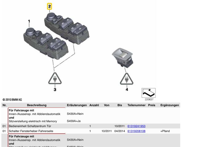 bontott BMW X3 Bal első Ablakemelő Kapcsoló