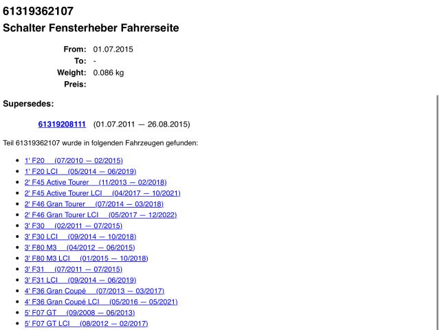 bontott BMW X3 Bal első Ablakemelő Kapcsoló