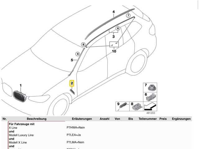 bontott BMW X3 Bal első Sárvédő Díszléc