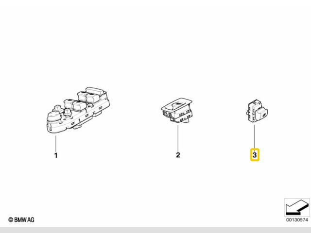 bontott BMW X3 Bal hátsó Ablakemelő Kapcsoló