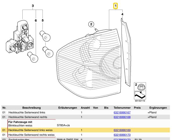 bontott BMW X3 Bal Külső Hátsó Lámpa