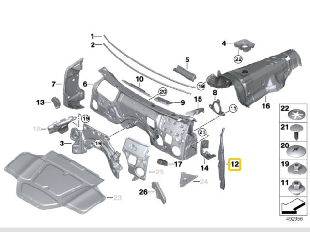 bontott BMW X3 Bal Sárvédő Csavar Burkolat