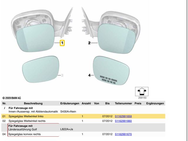 bontott BMW X3 Bal Tükörlap