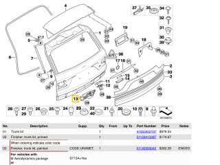 bontott BMW X3 Csomagtérajtó Zárszerkezet