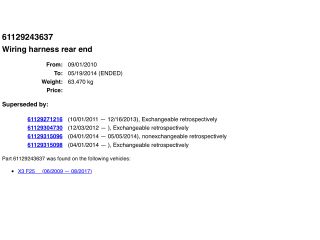 bontott BMW X3 Első Tolatóradar Kábelköteg