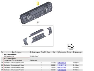 bontott BMW X3 Fűtéskapcsoló (manuális klímás)