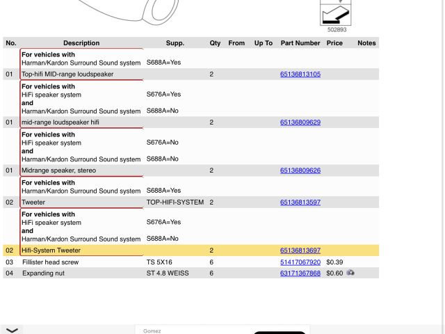 bontott BMW X3 Hangszóró (Pozíciófüggetlen)