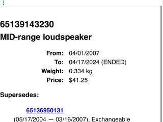 bontott BMW X3 Hangszóró (Pozíciófüggetlen)