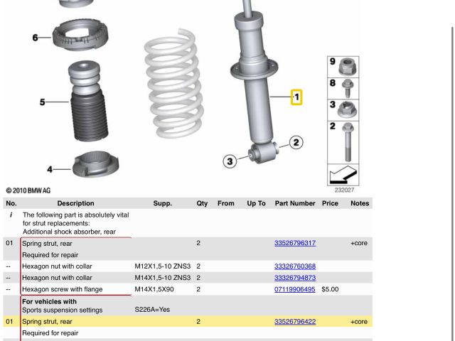 bontott BMW X3 Hátsó Lengéscsillapító (Pozíciófüggetlen)