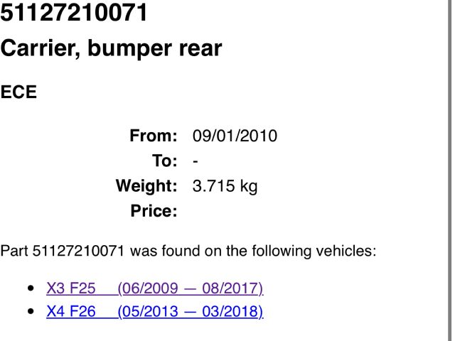 bontott BMW X3 Hátsó Lökhárító Merevítő (Fém)