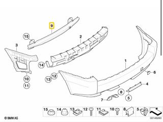 bontott BMW X3 Hátsó Lökhárító Merevítő (Fém)
