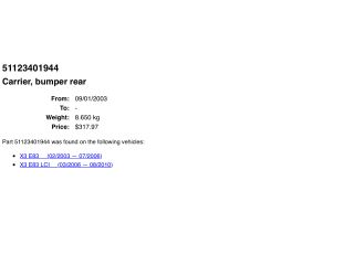 bontott BMW X3 Hátsó Lökhárító Merevítő (Fém)