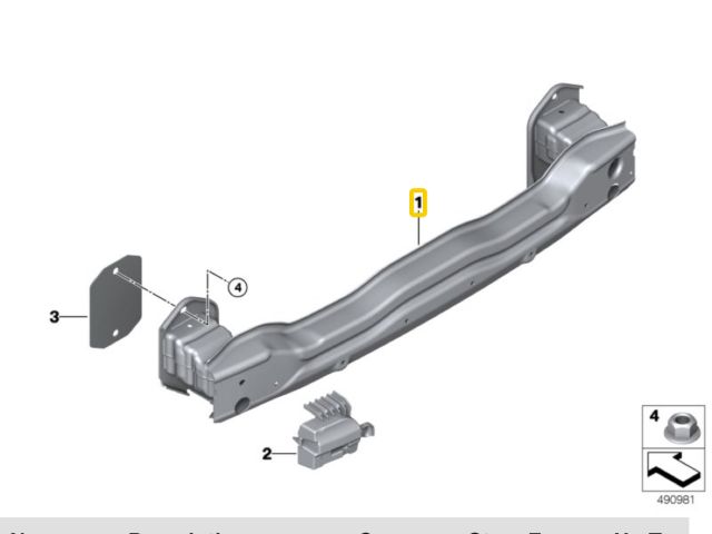 bontott BMW X3 Hátsó Lökhárító Merevítő (Fém)