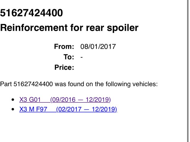 bontott BMW X3 Hátsó Szárny Légterelő