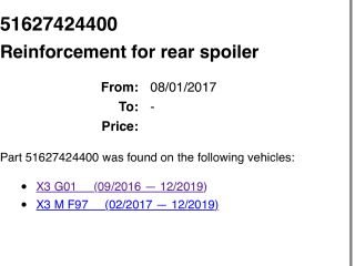 bontott BMW X3 Hátsó Szárny Légterelő