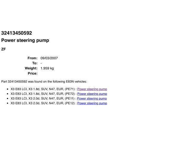 bontott BMW X3 Hidraulika Szivattyú