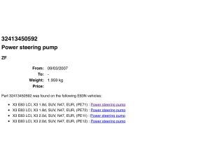 bontott BMW X3 Hidraulika Szivattyú