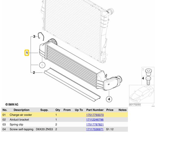 bontott BMW X3 Intercooler