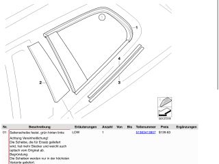 bontott BMW X3 Jobb C Oszlop Oldalablak Üveg