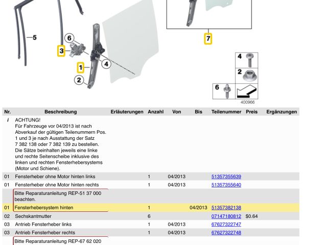 bontott BMW X3 Jobb hátsó Ablakemelő Szerkezet (Elektromos)