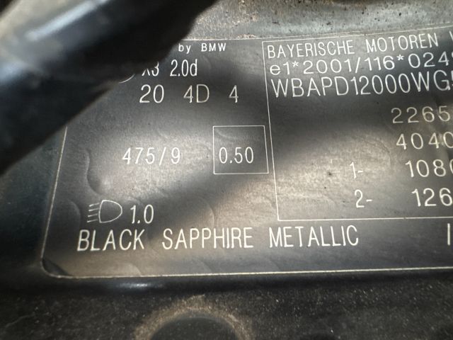 bontott BMW X3 Jobb hátsó Ajtó (Üres lemez)