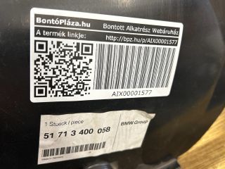 bontott BMW X3 Jobb hátsó Dobbetét (Kerékjárati, Műanyag)