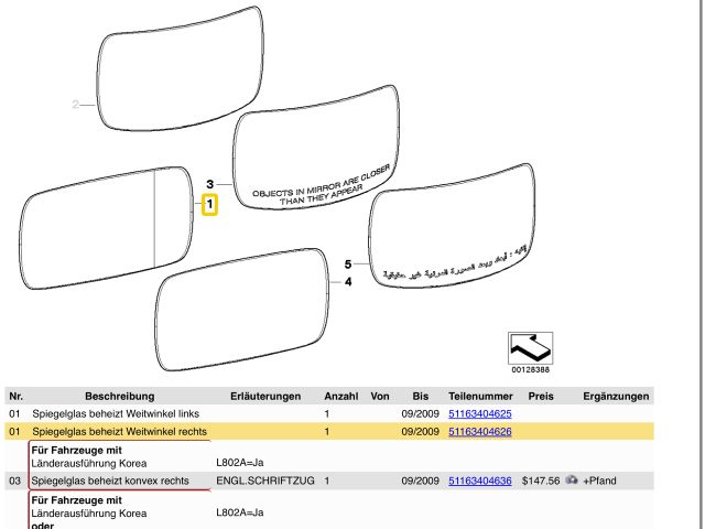bontott BMW X3 Jobb Tükörlap