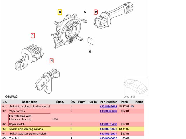 bontott BMW X3 Komplett Kormánykapcsoló (Bajuszkapcsoló)