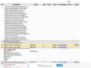 bontott BMW X3 Kulcs