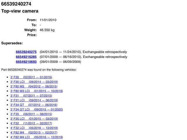 bontott BMW X3 Tolatókamera