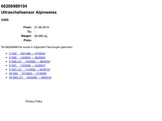 bontott BMW X3 Tolatóradar Fej