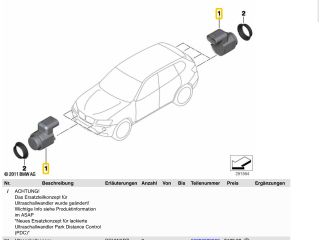 bontott BMW X3 Tolatóradar Fej