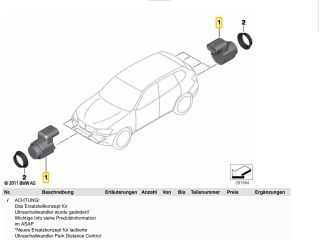 bontott BMW X3 Tolatóradar Fej